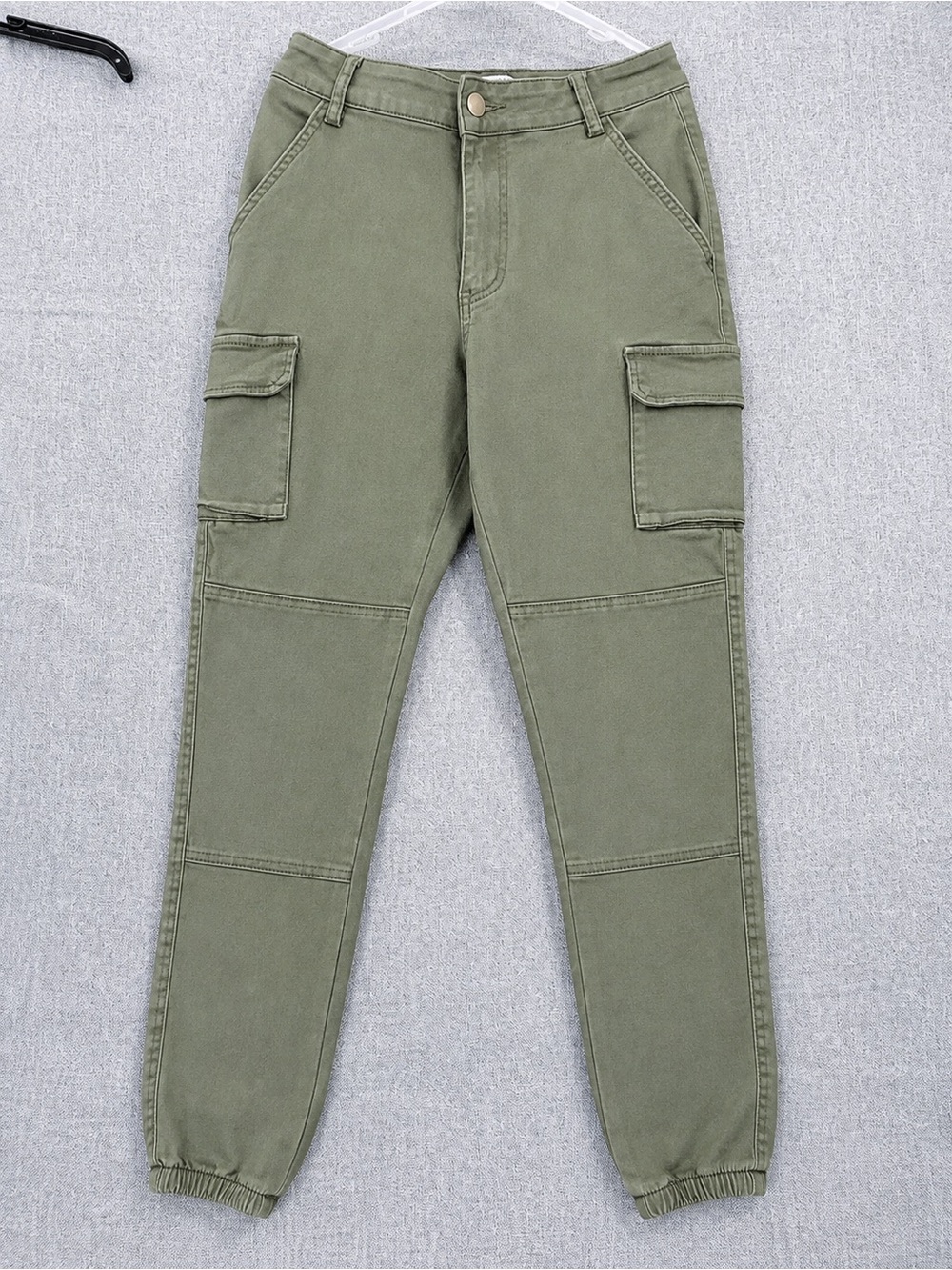 Women's Olive Green American Bazi Cropped Cargo Jeans - Casual Ankle Pants